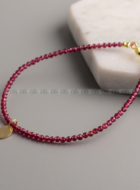 原创优化红宝石手链极细2mm切面