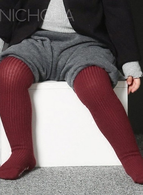 NICH0LA韩国进口婴幼儿童螺纹连裤袜 男女宝宝百搭休闲打底裤子