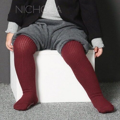 NICH0LA韩国进口婴幼儿童螺纹连裤袜 男女宝宝百搭休闲打底裤子