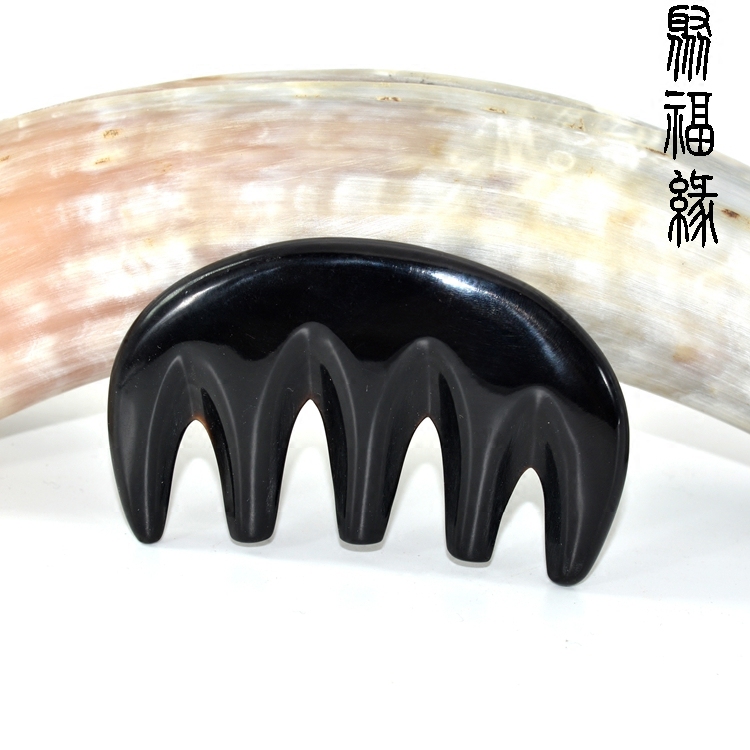 聚福缘黑水五齿加厚保健牛角梳子