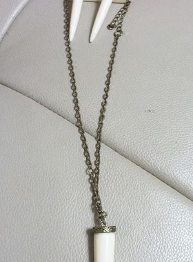 民族风夸张做旧仿象牙项链耳环