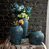 Handmade cũ bong bóng men bình đá đồ gốm gốm gốm lọ hoa sắp xếp phòng khách retro trang trí đồ trang trí - Trang trí nội thất trang trí ngày tết