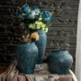 Handmade cũ bong bóng men bình đá đồ gốm gốm gốm lọ hoa sắp xếp phòng khách retro trang trí đồ trang trí - Trang trí nội thất trang trí ngày tết