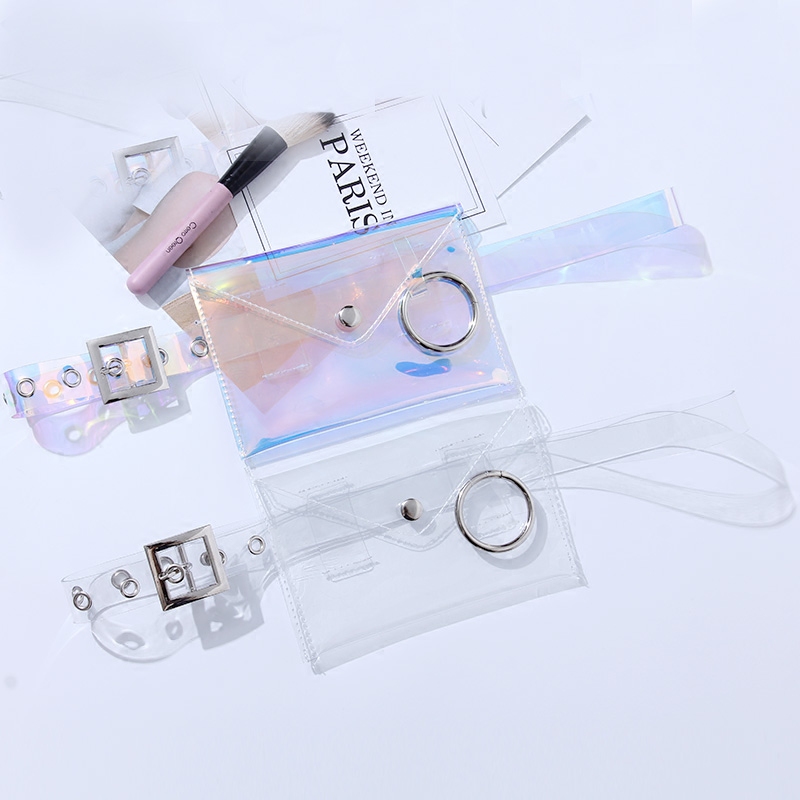 小腰包休闲风透明彩色针扣皮带