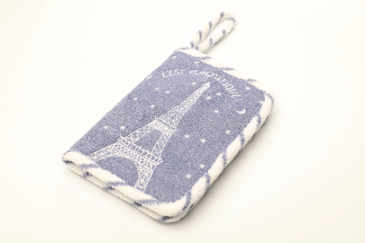 日系新款smoothie素材巴黎假日系列埃菲尔铁塔刺绣便携证件收纳包