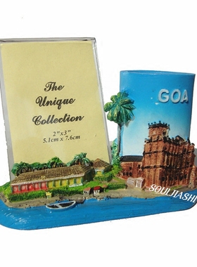 印度树脂建筑风景笔筒旅游纪念品