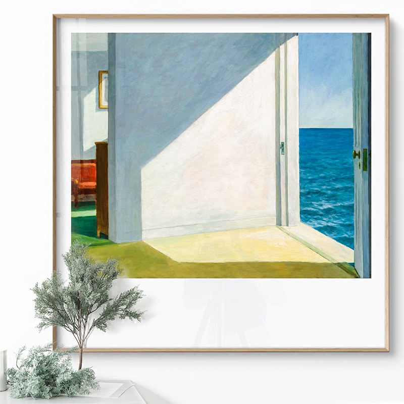 现代极简约靠海的房间爱德华霍普美国艺术装饰画客厅书房卧室小众