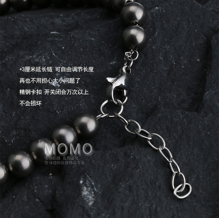 JAPAN METAL GERMANIUM RADIATION PROOF LADIES MENS BRACELET BALL BEADS BUDDHA BEADS PURE TITANIUM STEEL BRACELET HEALTH GIFT WRIST ACCESSORIES