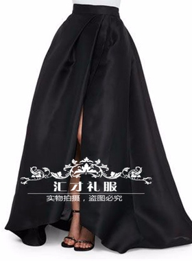 线去针来  宴会礼服裙走秀比赛车展半身裙长款黑色裙蓬蓬裙旅拍