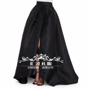 线去针来 黑色裙蓬蓬裙旅拍 宴会礼服裙走秀比赛车展半身裙长款