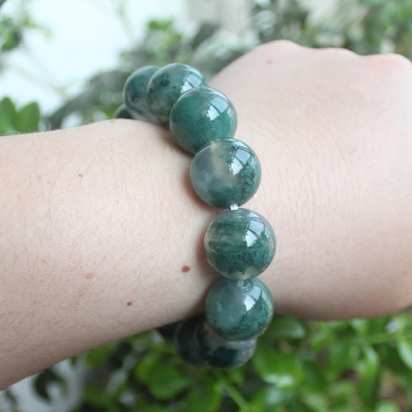 纯天然水草玛瑙手链,颗颗多姿风景,男士高档礼品.18 20mm 收藏品