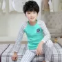 Bộ đồ lót thiếu niên cotton cho bé trai bộ đồ mỏng bé trai lớn 12 bộ quần áo mùa thu 15 tuổi áo len cotton ấm áp - Quần áo lót quần áo bé trai 1 tuổi