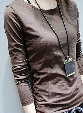 全棉秋衣打底女衫土小衫内搭穿上衣服T恤丅桖小矮个子纯色长袖溥