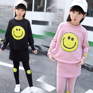 长袖 套装 韩版 童装 卫衣两件套 2018新款 中大童女春秋装 秋装 女童套装