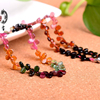 natural Old material Tourmaline candy Color red Green Tourmaline Dripping water Meteor Shower Necklace Female models Jewelry Princess chain sweater chain