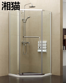 湘猫淋浴房整体钻石型简易洗浴房卫生间玻璃，隔断浴室浴屏定制