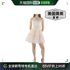 bcbgmaxazria女士分层荷叶边鸡尾酒会和派对礼服 - 杏色腮红 美