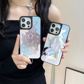 CASETi镜面联名幻彩蝴蝶云朵线条78p苹果15Pro手机壳iPhone14