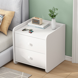 床头柜置物架简约现代迷你小型一对床边简易小柜子木质储物收纳柜