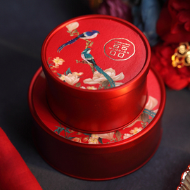 中式喜糖袋马口铁空盒子结婚伴手礼免折叠个性创意高档回礼物包装