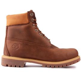 Timberland天伯伦 Premium Waterproof 经典男士棕色轻奢工装靴