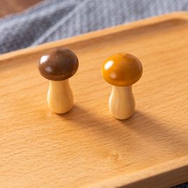 zakka日式可爱蘑菇筷子架 软萌实木筷架原木架托筷托摆拍道具摆件