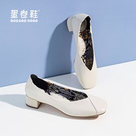 quicheshoes蛋卷鞋，2023春夏时尚方头，碎花低跟女单鞋eqs-2107