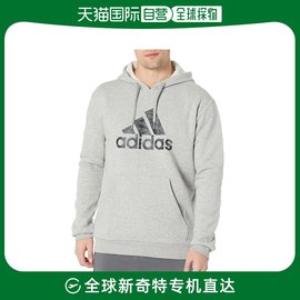 美国直邮adidas男士运动衫，连帽长袖圆领套头帽衫