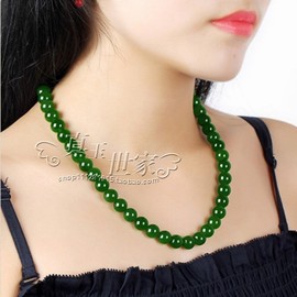 天然A货翡翠满绿圆珠项链圆珠缅甸 女款项链吊坠颈饰祖母绿色证书