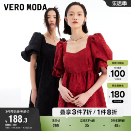 Vero Moda奥莱夏季宫廷泡泡袖时尚高级气质公主连衣裙子