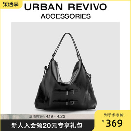 urbanrevivo2024春季女士，潮流多功能机车单肩背包uawb40063