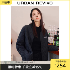 ur秋冬女装时尚休闲百搭英文刺绣，绗缝棉服外套uwv130015