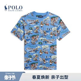 Ralph Lauren/拉夫劳伦男童 24春Polo Bear棉平纹针织T恤RL41441