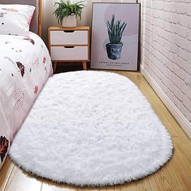 椭圆形加厚丝毛地毯 客厅茶几家用卧室床边毯可爱儿童地垫可水洗