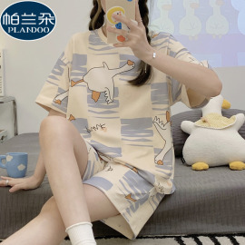 睡衣女夏天款可爱卡通纯棉短袖夏季学生宿舍奶乎乎家居服薄款套装