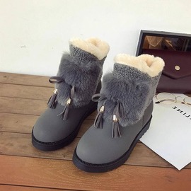 雪地靴女2023冬季加绒加厚保暖棉鞋皮毛一体厚底防滑洋气短靴