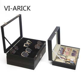 vi-arick皮质眼镜收纳盒太阳镜，墨镜展示盒眼镜，收藏盒眼镜盒防尘