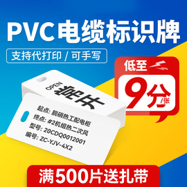 100片电缆标牌通信标识牌空白pvc塑料挂牌代打印光缆挂牌线缆吊牌标签牌，电线标示牌标志牌电缆牌30*60