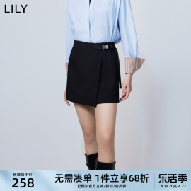 lily2024春女装别致通勤款，时尚休闲通勤高腰，a字休闲短裤裙裤