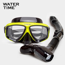WaterTime浮潜三宝 防呛全干式呼吸管套装游泳潜水镜成人近视面罩