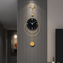 钟表客厅家用免打孔时钟，现代简约大气，背景墙格栅挂钟艺术装饰挂件