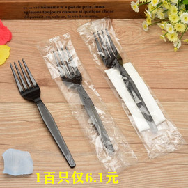 一次性叉子独立包装塑料水果叉加厚餐具叉沙拉叉蛋糕胶叉甜品叉