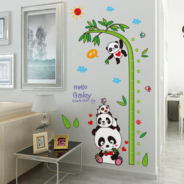 卡通宝宝身高贴测量身高尺墙贴纸可移除身高贴画小孩儿童房间装饰