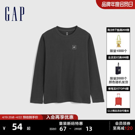 断码gap男童春秋logo宽松长袖t恤儿童装洋气上衣836890