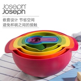 英国进口Joseph Joseph彩虹盆9厨具烘焙套盆量勺沥水篮洗菜盆姜妍