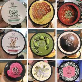 英国thebodyshop身体乳，200ml黃油保湿滋润霜，辣木花玫瑰嫩肤