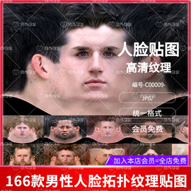 166套男士新版高清Texturing XYZ Multi-channel人类皮肤置换贴图