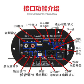 大功率蓝牙功放板，12v24v220v低音炮功放板，蓝牙功放主板圆形面