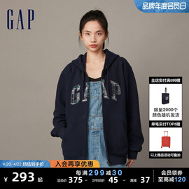 gap男女装冬季碳素，软磨抓绒宽松连帽衫情侣装运动休闲卫衣841214