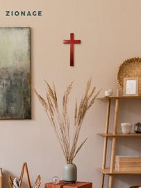 装饰挂饰品实木十字架，现代家居挂画客厅，墙挂壁挂极简室内挂件